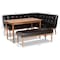 Baxton Studio Arvid Dark Brown Faux Leather Upholstered 4-Piece Wood Dining Nook Set 164-9305-10550-10552 - alternate 8